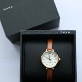 Buy Shop Marc Jacobs Sally White Dial Brown Leather Strap Watch for Women - MBM1351 USA Online