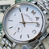 Buy Shop Marc Jacobs Sally White Dial Silver Steel Strap Watch for Women - MBM8642 USA Online