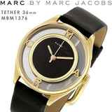 Buy Shop Marc Jacobs Tether Black Dial Black Leather Strap Watch for Women - MBM1376 USA Online