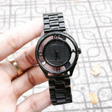 Buy Shop Marc Jacobs Tether Transparent Black Dial Black Steel Strap Watch for Women - MBM3415 USA Online