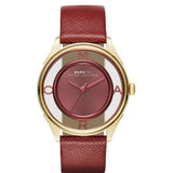 Buy Shop Marc Jacobs Tether Transparent Red Dial Red Leather Strap Watch for Women - MBM1377 USA Online