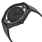 Marc Jacobs Tether Black Transparent Dial Black Leather Strap Watch for Women - MBM1379