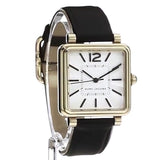 Buy Shop Marc Jacobs Vic Silver Dial Black Leather Strap Watch for Women - MJ1437 USA Online