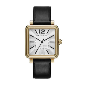 Buy Shop Marc Jacobs Vic Silver Dial Black Leather Strap Watch for Women - MJ1437 USA Online