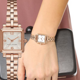 Buy Shop Marc Jacobs Vic Silver Dial Rose Gold Steel Strap Watch for Women - MJ3530 USA Online
