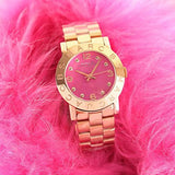 Buy Shop Marc Jacobs Amy Pink Dial Rose Gold Steel Strap Dial Watch for Women - MBM8625 USA Online