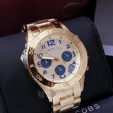Buy Shop Marc Jacobs Rock Metal Chronograph Gold Dial Gold Steel Strap Watch for Men - MBM3158 USA Online