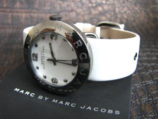 Buy Shop Marc Jacobs Blade White Dial White Leather Strap Watch for Women - MBM1223 USA Online
