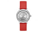 Marc Jacobs Roxy Silver Dial Red Leather Strap Watch for Women - MJ1632