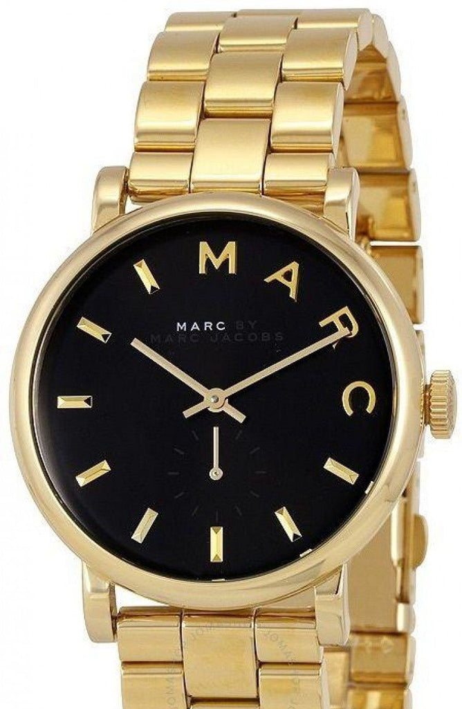Buy Shop Marc Jacobs Baker Black Dial Gold Steel Strap Watch for Women - MBM3355 USA Online