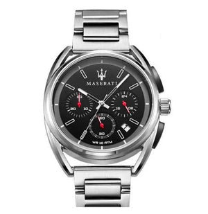 Buy Shop Maserati Trimarano Chronograph Black Dial Silver Stainless Steel Strap Watch For Men - R8873632003 USA Online