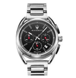 Maserati Trimarano Chronograph Black Dial Silver Stainless Steel Strap Watch For Men - R8873632003