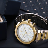 Buy Shop Maserati Stile Chronograph White Dial Two Tone Steel Strap Watch For Men - R8873642009 USA Online
