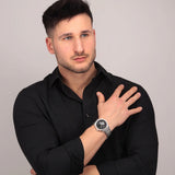 Buy Shop Maserati Stile Skeleton Automatic Black Dial Silver Steel Strap Watch For Men - R8823142002 USA Online