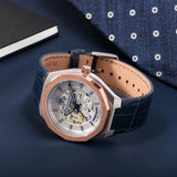 Buy Shop Maserati Stile Automatic Limited Edition White Dial Blue Leather Strap Watch For Men - R8821142001 USA Online