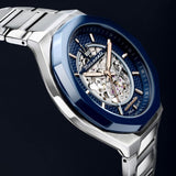 Buy Shop Maserati Stile Automatic Skeleton Silver Dial Silver Steel Strap Watch For Men - R8823142004 USA Online