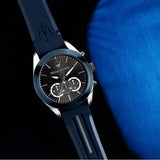 Buy Shop Maserati Traguardo Chronograph Blue Dial Black Silicone Strap Watch For Men - R8871612046 USA Online