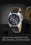 Buy Shop Maserati Attraction Limited Edition Chronograph Blue Dial Brown Leather Strap Watch for Men - R8851151003 USA Online