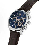 Buy Shop Maserati Attraction Limited Edition Chronograph Blue Dial Brown Leather Strap Watch for Men - R8851151003 USA Online