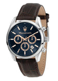 Buy Shop Maserati Attraction Limited Edition Chronograph Blue Dial Brown Leather Strap Watch for Men - R8851151003 USA Online