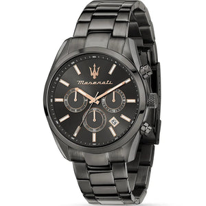 Buy Shop Maserati Attrazione Chronograph Black Dial Black Steel Strap Watch for Men - R8853151001 USA Online