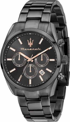 Buy Shop Maserati Attrazione Chronograph Black Dial Black Steel Strap Watch for Men - R8853151001 USA Online