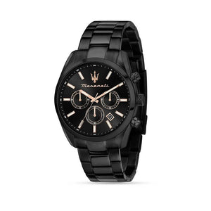 Buy Shop Maserati Attrazione Chronograph Black Dial Black Steel Strap Watch for Men - R8853151009 USA Online