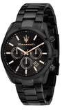 Buy Shop Maserati Attrazione Chronograph Black Dial Black Steel Strap Watch for Men - R8853151009 USA Online