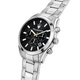 Buy Shop Maserati Attrazione Chronograph Black Dial Silver Steel Strap Watch for Men - R8853151010 USA Online