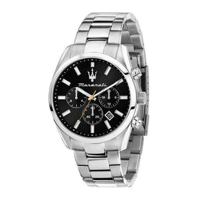 Buy Shop Maserati Attrazione Chronograph Black Dial Silver Steel Strap Watch for Men - R8853151010 USA Online