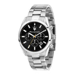 Buy Shop Maserati Attrazione Chronograph Black Dial Silver Steel Strap Watch for Men - R8853151010 USA Online