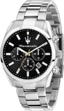 Buy Shop Maserati Attrazione Chronograph Black Dial Silver Steel Strap Watch for Men - R8853151010 USA Online