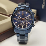 Buy Shop Maserati Attrazione Chronograph Blue Dial Blue Steel Strap Watch for Men - R8873626003 USA Online