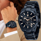 Buy Shop Maserati Attrazione Chronograph Blue Dial Blue Steel Strap Watch for Men - R8873626003 USA Online