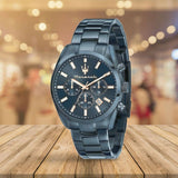 Buy Shop Maserati Attrazione Chronograph Blue Dial Blue Steel Strap Watch for Men - R8873626003 USA Online