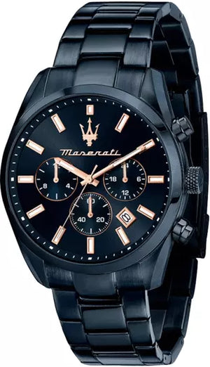Buy Shop Maserati Attrazione Chronograph Blue Dial Blue Steel Strap Watch for Men - R8873626003 USA Online