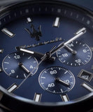 Buy Shop Maserati Attrazione Chronograph Blue Dial Grey Steel Strap Watch for Men - R8853151012 USA Online