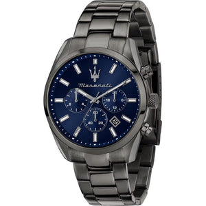 Buy Shop Maserati Attrazione Chronograph Blue Dial Grey Steel Strap Watch for Men - R8853151012 USA Online