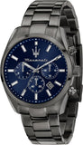 Buy Shop Maserati Attrazione Chronograph Blue Dial Grey Steel Strap Watch for Men - R8853151012 USA Online