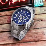 Buy Shop Maserati Attrazione Chronograph Blue Dial Silver Steel Strap Watch for Men - R8853151005 USA Online