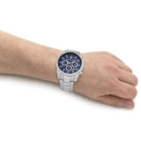 Buy Shop Maserati Attrazione Chronograph Blue Dial Silver Steel Strap Watch for Men - R8853151005 USA Online