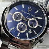 Buy Shop Maserati Attrazione Chronograph Blue Dial Silver Steel Strap Watch for Men - R8853151005 USA Online