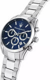 Buy Shop Maserati Attrazione Chronograph Blue Dial Silver Steel Strap Watch for Men - R8853151005 USA Online