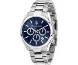 Buy Shop Maserati Attrazione Chronograph Blue Dial Silver Steel Strap Watch for Men - R8853151005 USA Online