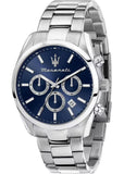 Buy Shop Maserati Attrazione Chronograph Blue Dial Silver Steel Strap Watch for Men - R8853151005 USA Online