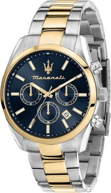 Buy Shop Maserati Attrazione Chronograph Blue Dial Two Tone Steel Strap Watch for Men - R8853151008 USA Online