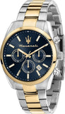 Buy Shop Maserati Attrazione Chronograph Blue Dial Two Tone Steel Strap Watch for Men - R8853151008 USA Online