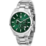 Buy Shop Maserati Attrazione Chronograph Green Dial Silver Steel Strap Watch for Men - R8853151011 USA Online