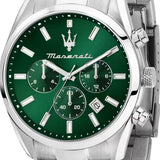 Buy Shop Maserati Attrazione Chronograph Green Dial Silver Steel Strap Watch for Men - R8853151011 USA Online
