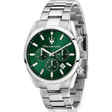 Buy Shop Maserati Attrazione Chronograph Green Dial Silver Steel Strap Watch for Men - R8853151011 USA Online